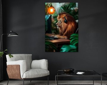 The gaming-savvy lion by Poster Art Shop