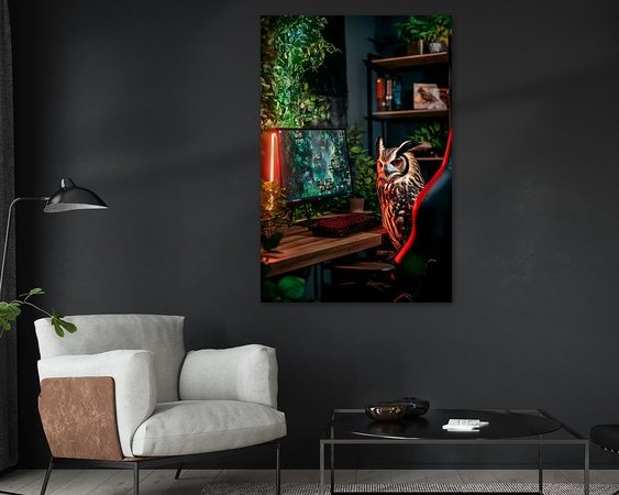 Voorbeeld van het werk in een kamer