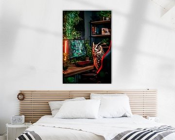 Uil in de moderne speelkamer van Poster Art Shop