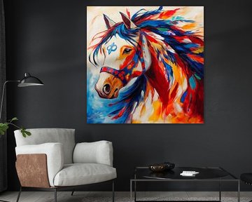 Imaginative play of colours of a horse by Poster Art Shop