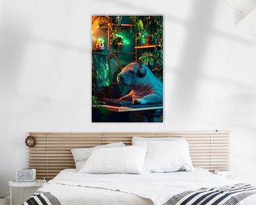 Ontspannen gokker in een plantenparadijs van Poster Art Shop