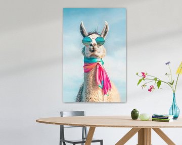 Stylish llama with sunglasses by Poster Art Shop