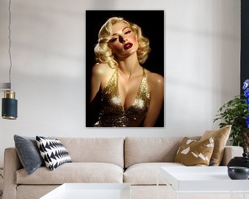 Glamoureuze schoonheid in gouden licht van Poster Art Shop