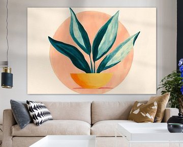 Groene metgezel in een bloeiende pot van Poster Art Shop