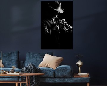 Jazz melody in black and white by Poster Art Shop
