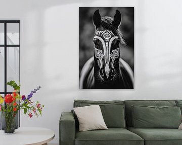 Creatieve elegantie: een portret van een paard van Poster Art Shop