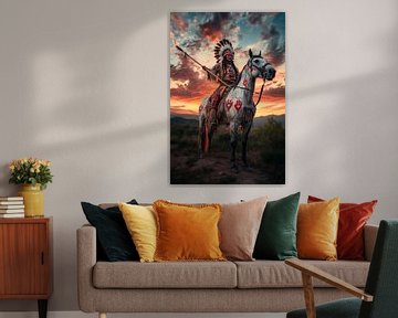 Krijger van de zonsondergang van Poster Art Shop