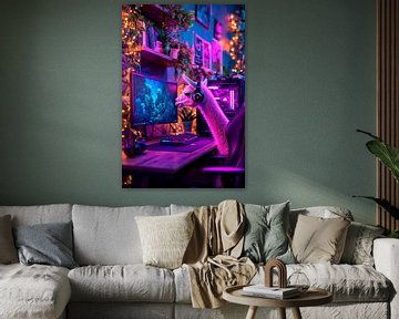 Lama in speelparadijs van Poster Art Shop