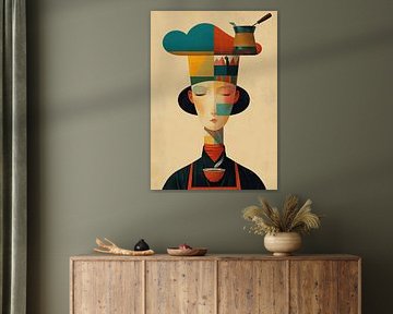 Vrouwen Schilderij | Cloud Coffee Muse van ARTEO Schilderijen