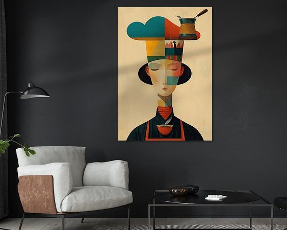 Voorbeeld van het werk in een kamer