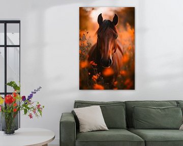 Schoonheid in oranje licht van Poster Art Shop