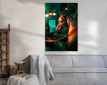 Spelletjesplezier thuis te paard van Poster Art Shop