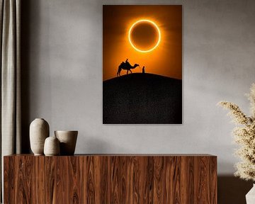 Solar eclipse over the desert by Poster Art Shop
