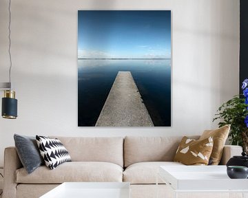 Pier in de lagune van Orbetello, Argentario, Italië. van Stefano Orazzini