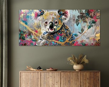 Schilderij Koala Kleurrijk van Kunst Kriebels