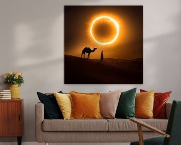 Zonnekring boven de woestijn van Poster Art Shop