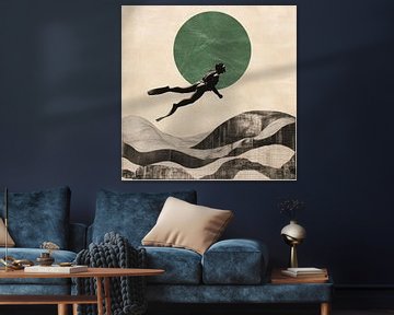 Vrij duiken in de zee van dromen van Poster Art Shop