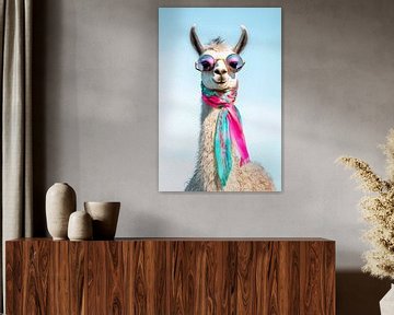 Stylish llama with sunglasses by Poster Art Shop