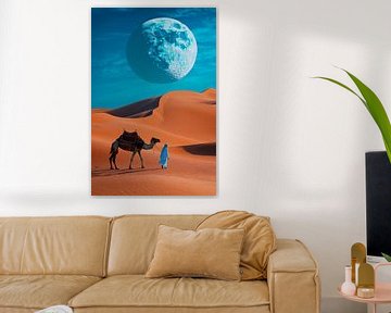 Dreamlike desert by moonlight by Poster Art Shop