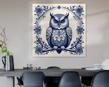 Delftsblauw Uil van FoXo Art