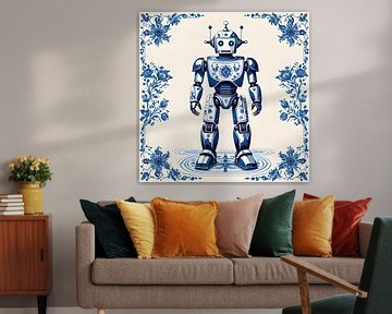 Delftsblauw Robot van FoXo Art