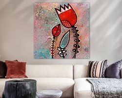 Voorbeeld van het werk in een kamer
