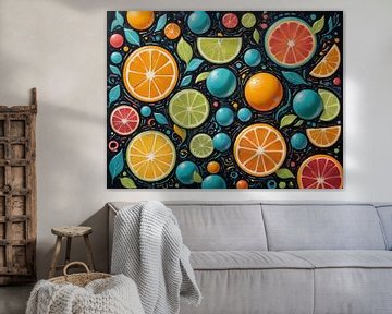 Zomers spektakel van citrusvruchten en kleuren