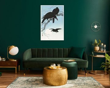 Two Crows on a Branch (one in the sky) van Marja van den Hurk