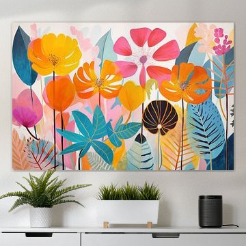 Retro Blatt und Blume