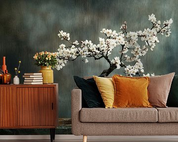 Almond blossom bonsai tree by Digitale Schilderijen