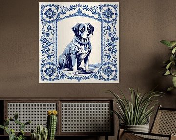 Delftsblauw Hond2 van FoXo Art