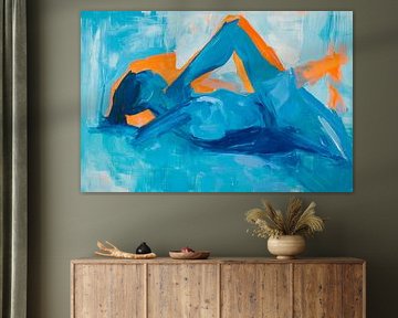 Jeu bleu de formes et de couleurs sur Poster Art Shop