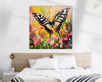 Une diversité colorée dans le champ de fleurs sur Poster Art Shop