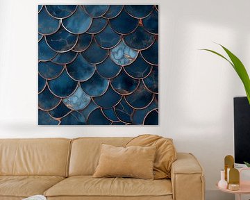 Elegant blue scale structure by Poster Art Shop