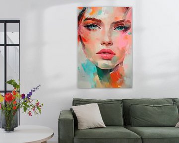 Kleurenspel in de gelaatstrekken van Poster Art Shop