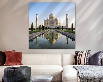 Taj Mahal in India weerspiegeld in het water van Niels Eric Fotografie