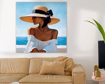 Zomerse elegantie aan zee van Poster Art Shop