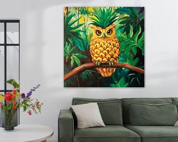 Uil ontmoet ananas in de jungle van Poster Art Shop