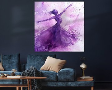 Elegante Ballerina in Lila Verträumte Bewegung von Color Square