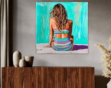 Moments estivaux à la plage sur Poster Art Shop