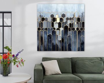 Geometric elegance in black and gold by Poster Art Shop