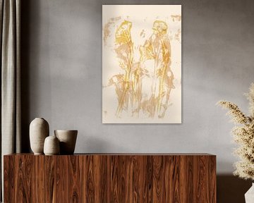 Abstracte botanische kunst. Wilde bloemen. van Dina Dankers