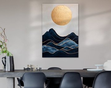 Golden sun over the mountains by Poster Art Shop