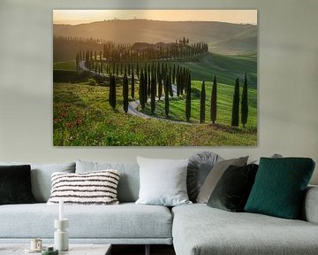 Toskana, Sonnenuntergang, Val d' Orcia von Petra vd Berg