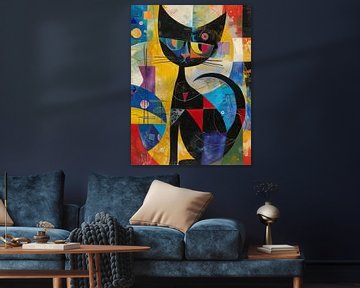 Kat in ruimtestijl abstract van TOAN TRAN