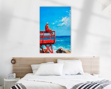 Badmeester aan zee van Poster Art Shop