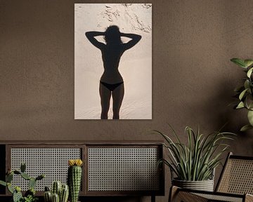 Schaduwportret op het strand van Poster Art Shop