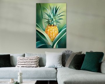 Sappige ananas in tropische pracht van Poster Art Shop