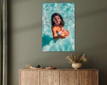 Zomerpret in het water van Poster Art Shop