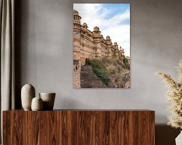 Außenansicht des Man Singh oder Man Mandir Palace, Gwalior Fort in Gwalior, Madhya Pradesh, Indien, Asien